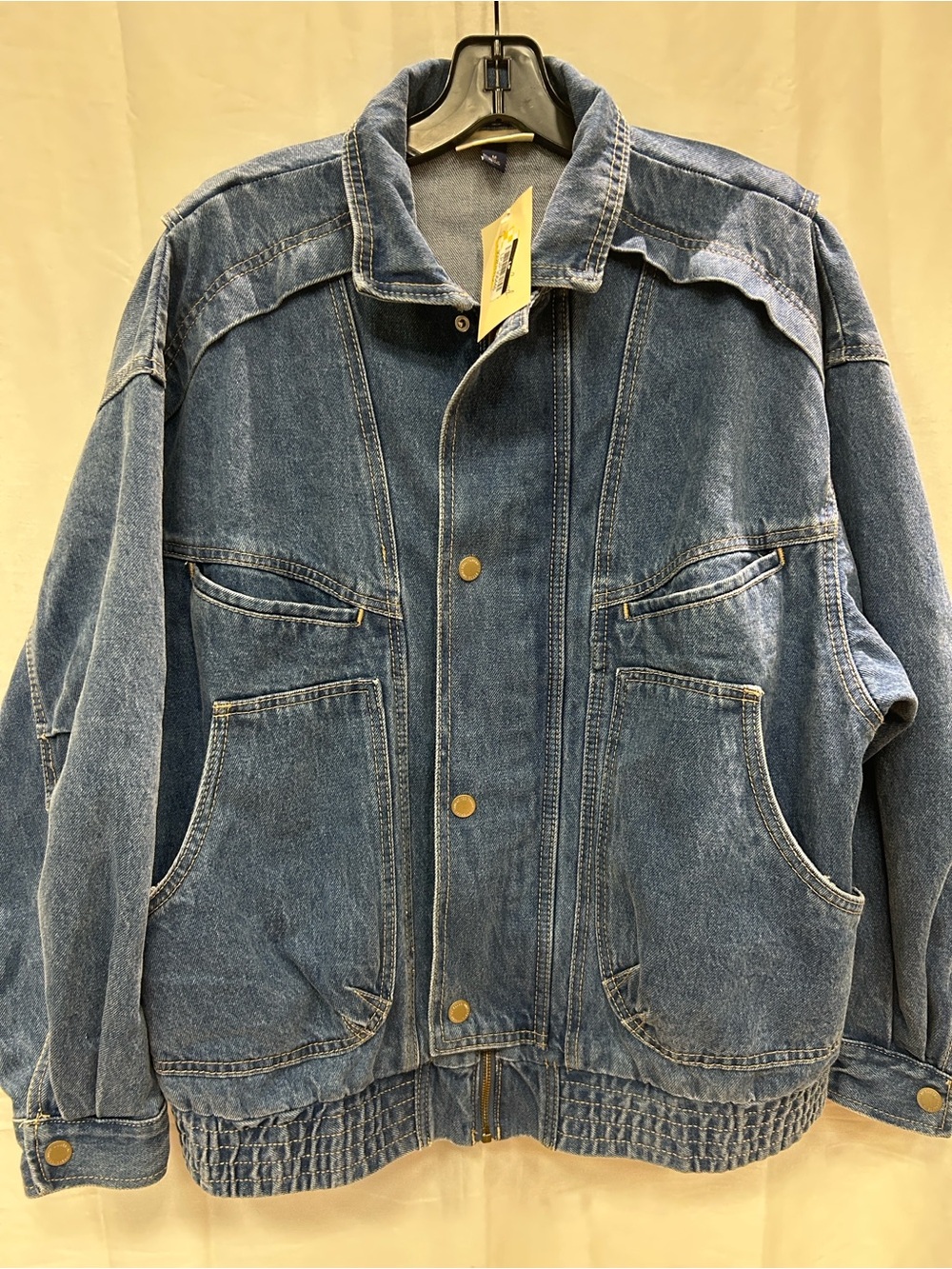 Universal Thread Denim Bomber Jacket in Blue - Picture 6 of 8